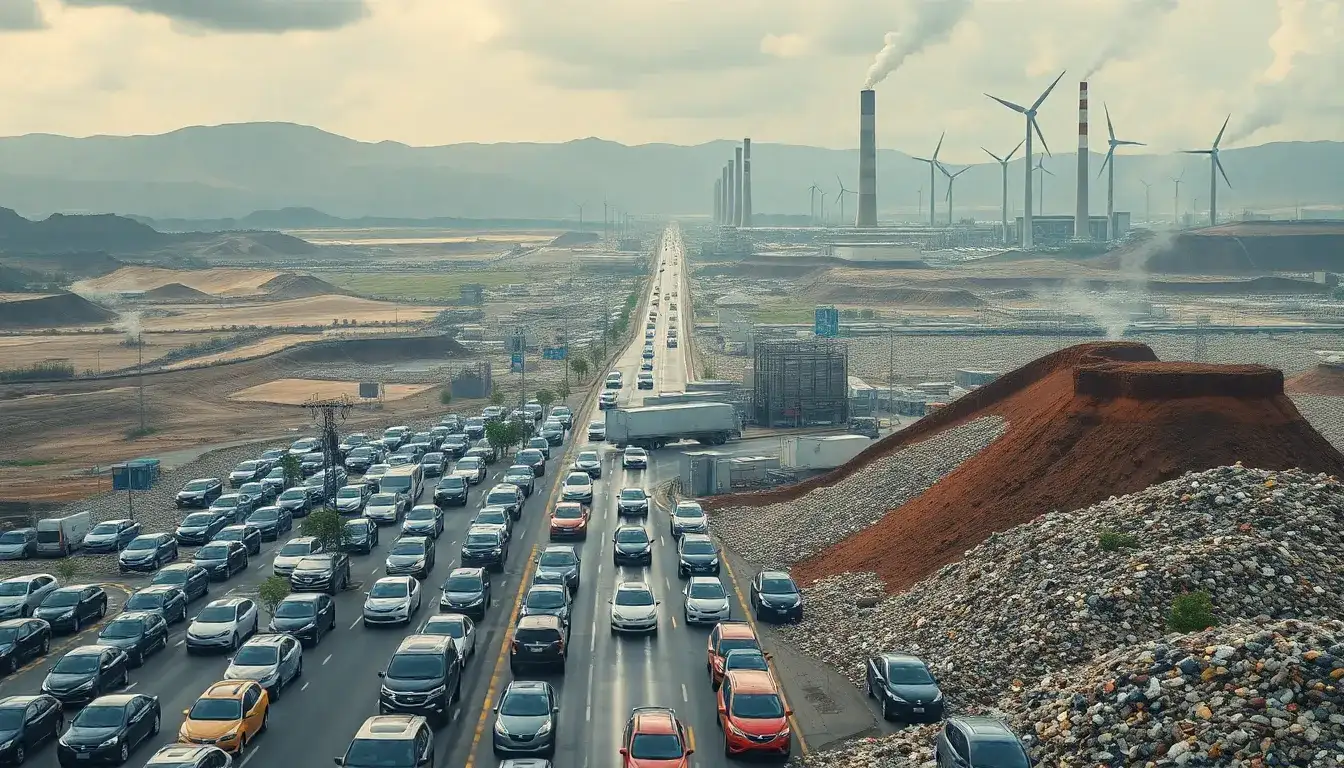 What are the environmental drawbacks of large-scale EV adoption