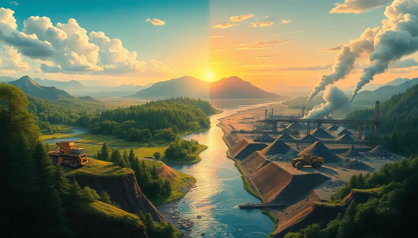 How does the extraction of raw materials impact the environment