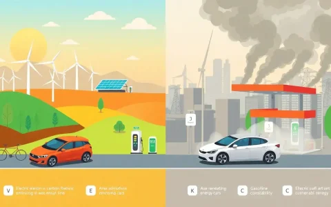 How does the carbon footprint of EVs compare to gasoline cars in regions with high renewable energy usage