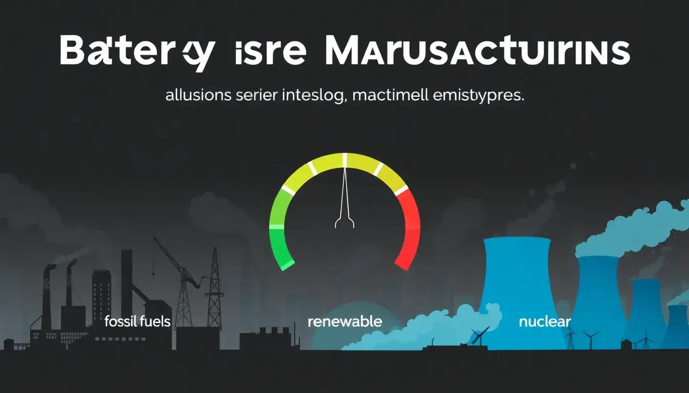 How does the energy source used in battery manufacturing affect overall emissions