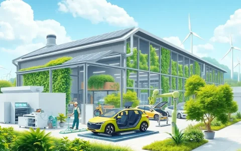 Are there any sustainable practices being adopted in EV manufacturing facilities