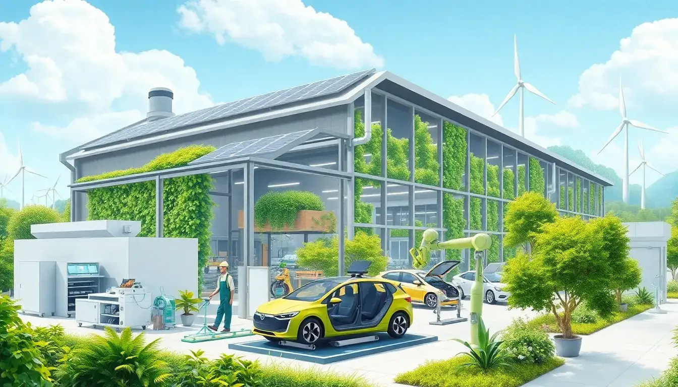 Are there any sustainable practices being adopted in EV manufacturing facilities