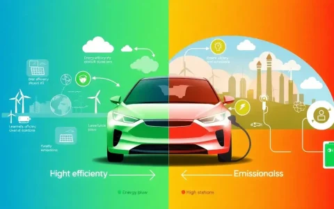 How does the energy efficiency of EVs impact their overall emissions