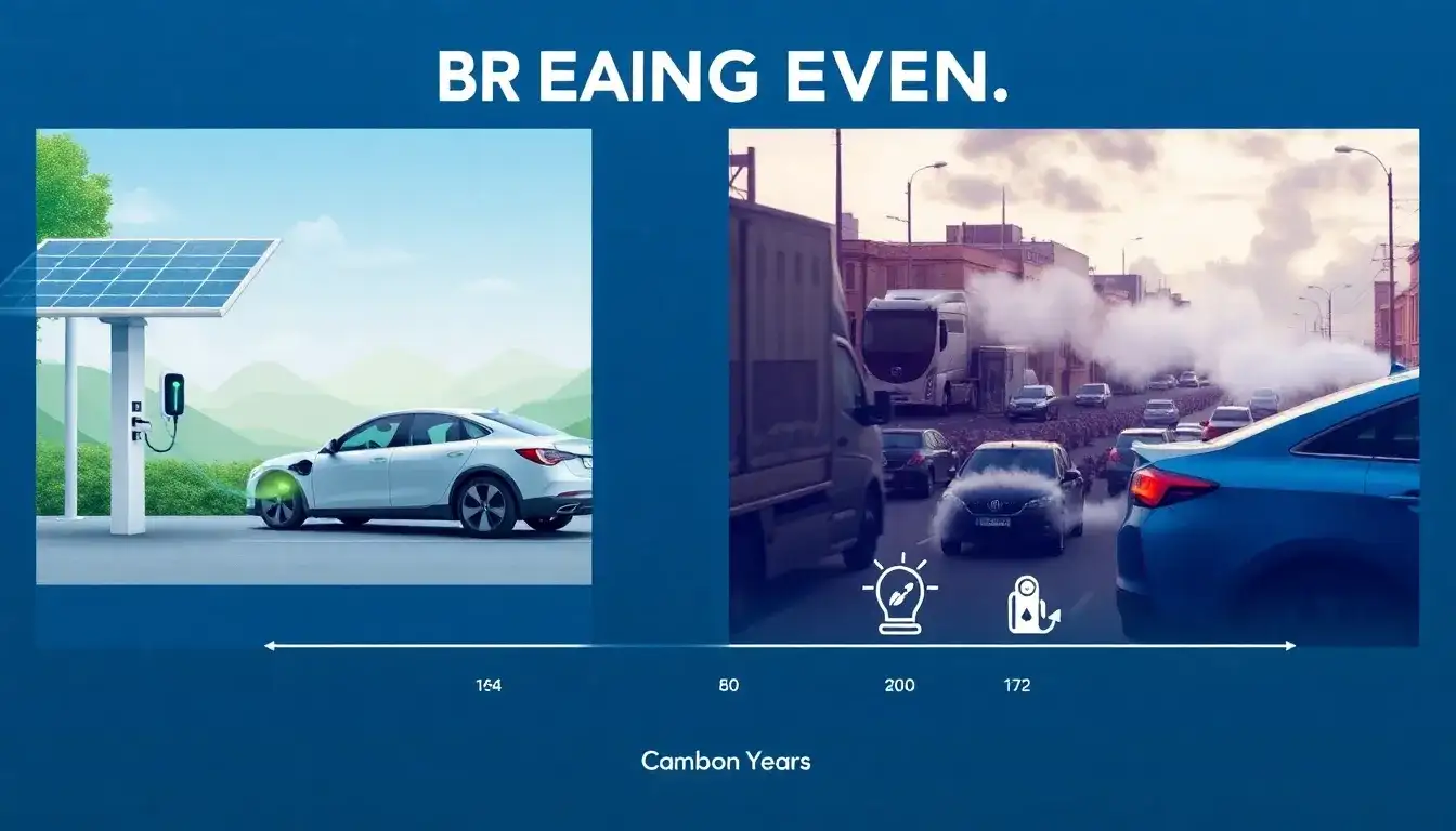 How long does it take for an EV to "break even" with a gasoline car in terms of emissions