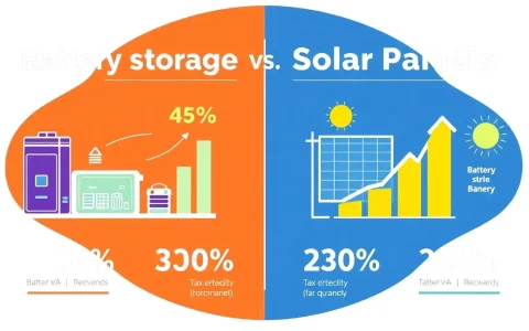 How do the tax credit percentages for battery storage and solar panels compare