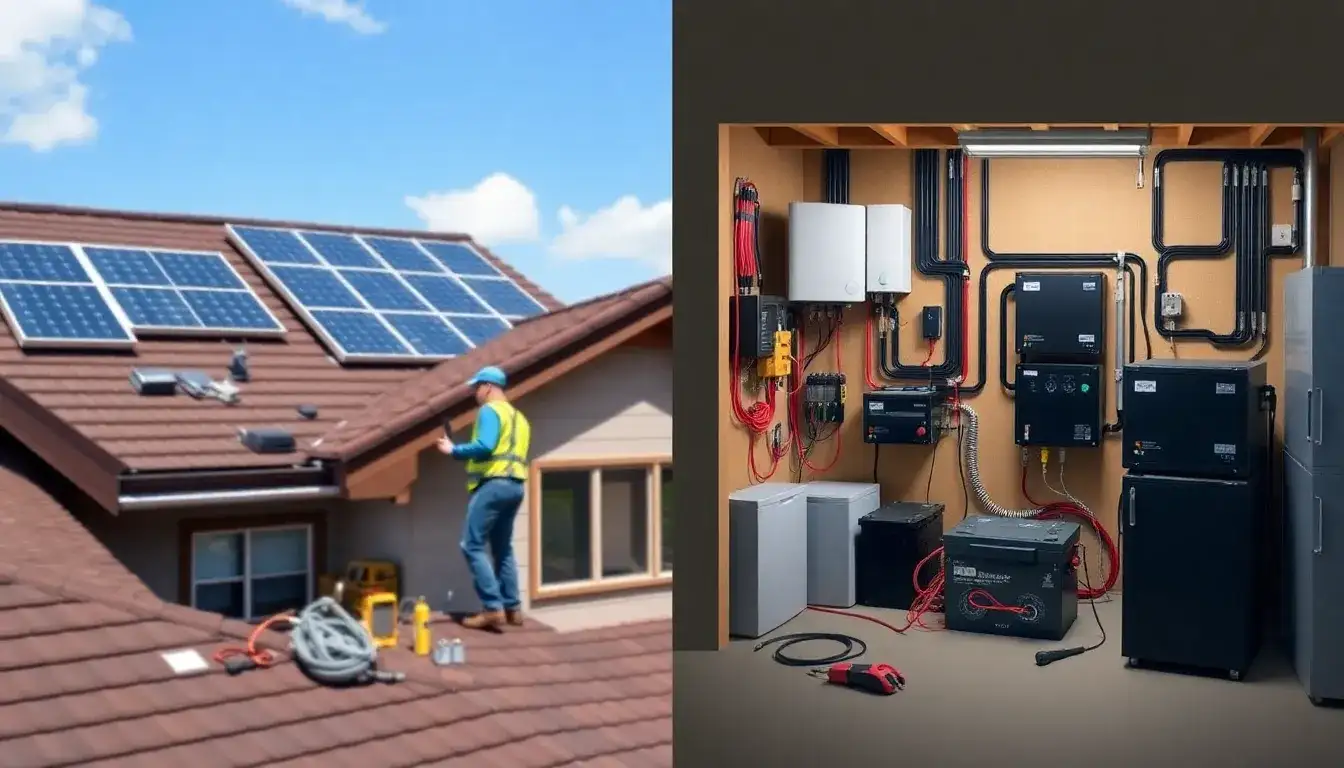Are there any differences in the installation requirements for battery storage and solar panels