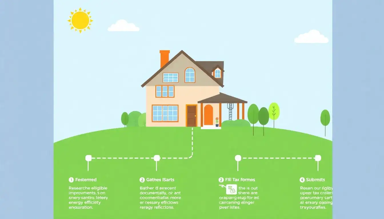 What is the process for claiming the tax credit for energy-efficient home improvements