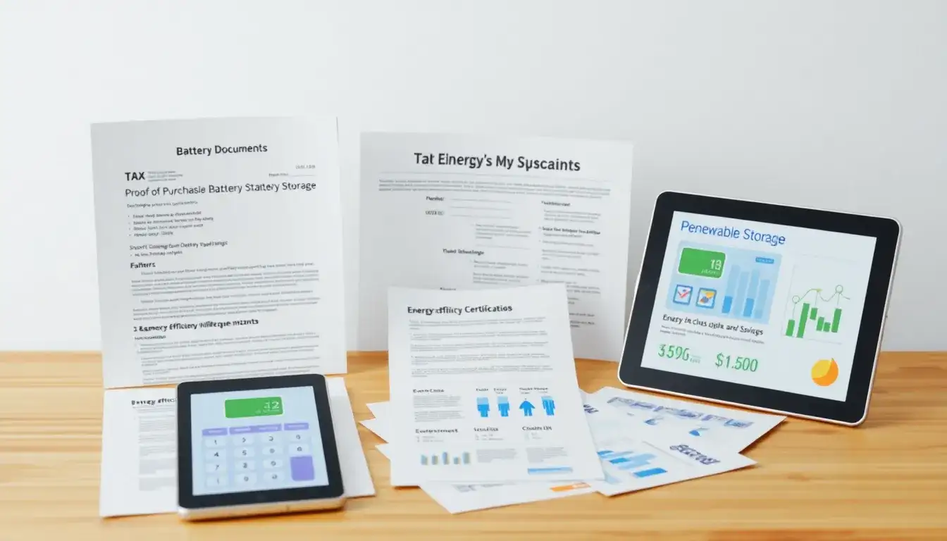 What documents are needed to claim the tax credit for battery storage