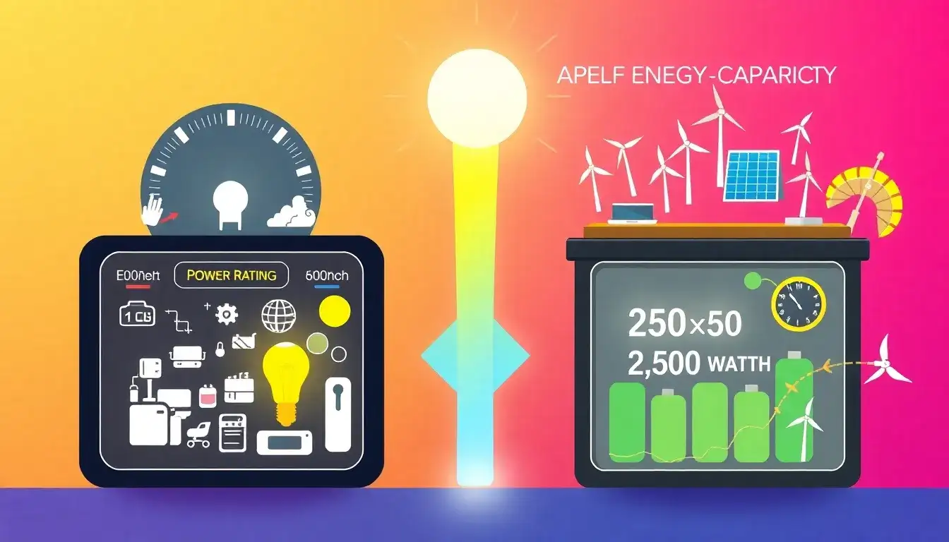 What is the difference between power rating and energy capacity