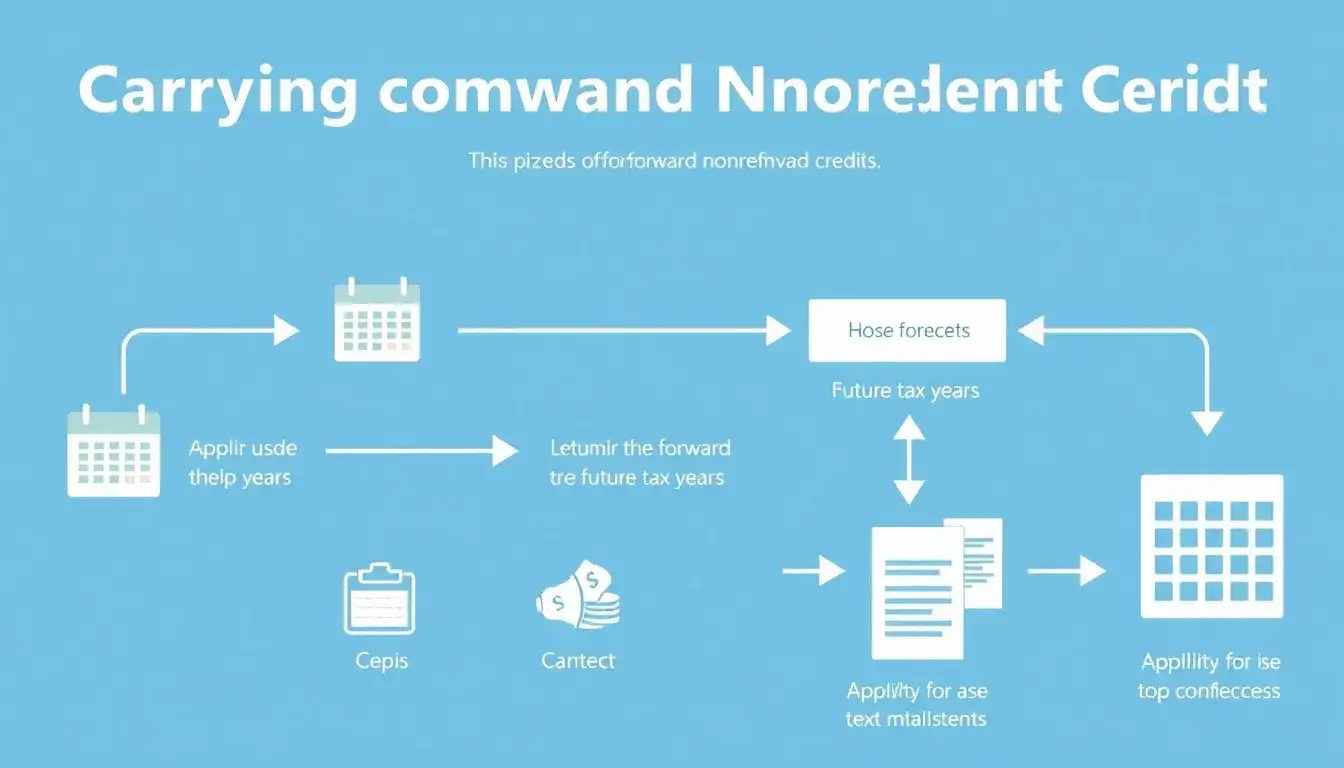 What is the process for carrying forward unused nonrefundable credits