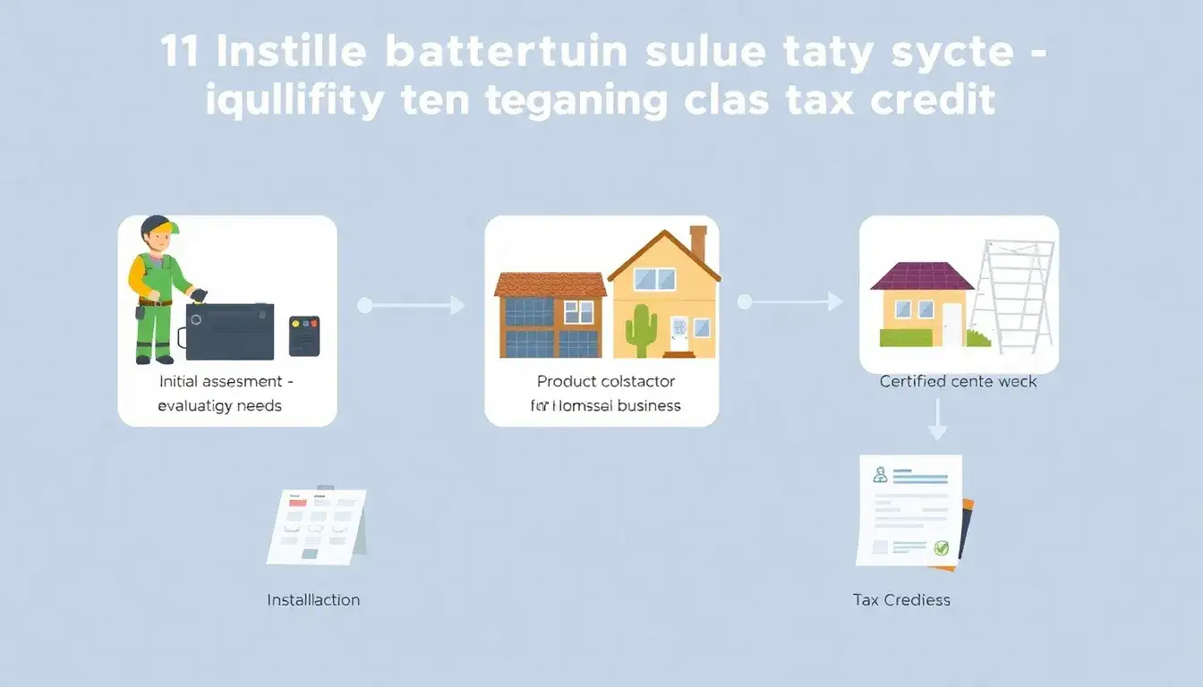 What is the process for installing battery storage to qualify for the tax credit