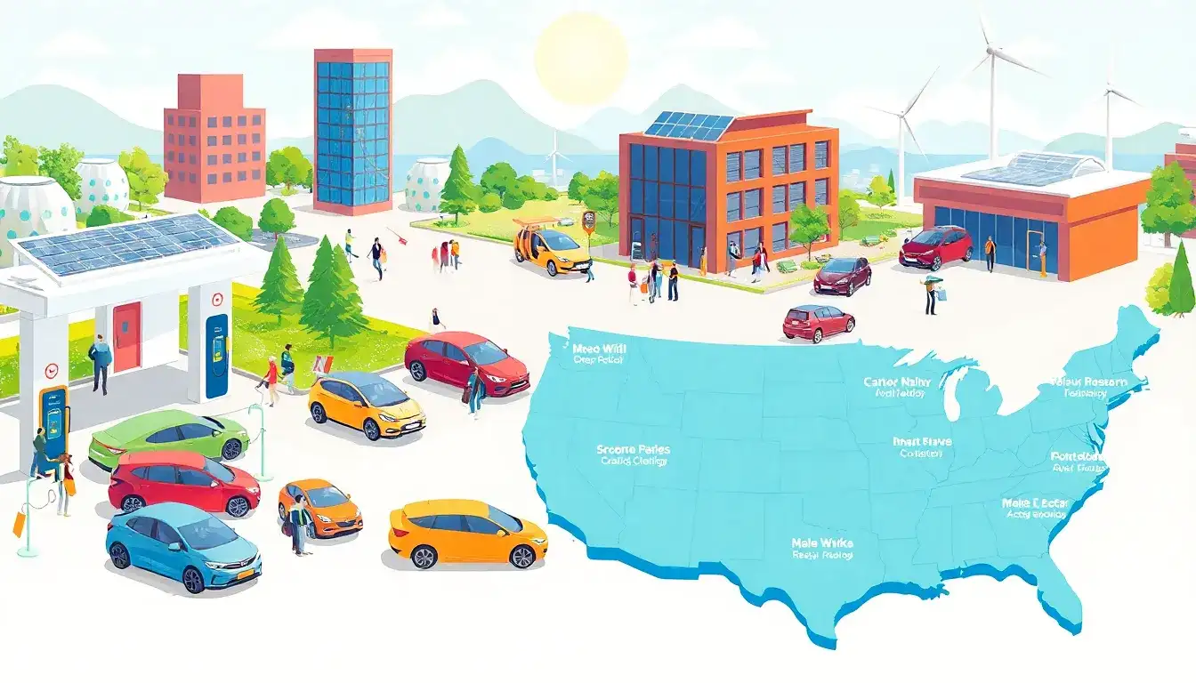 Are there any states that offer both tax credits and rebates for electric vehicles