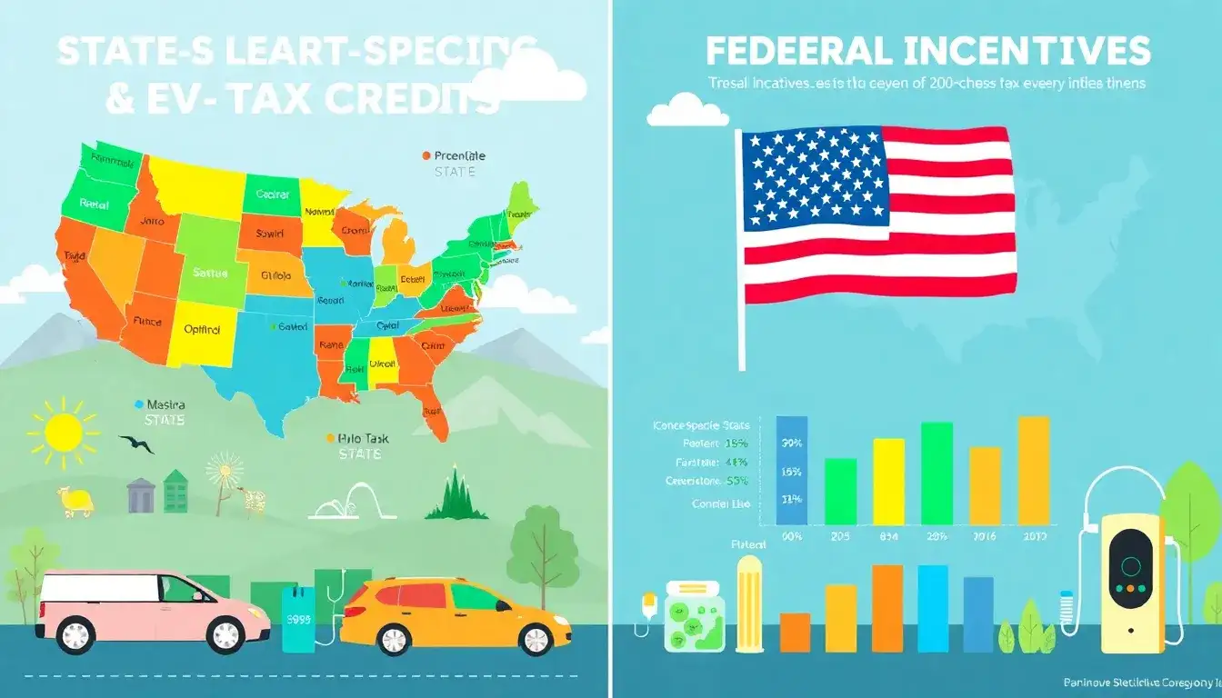 How do state-specific EV tax credits compare to federal incentives