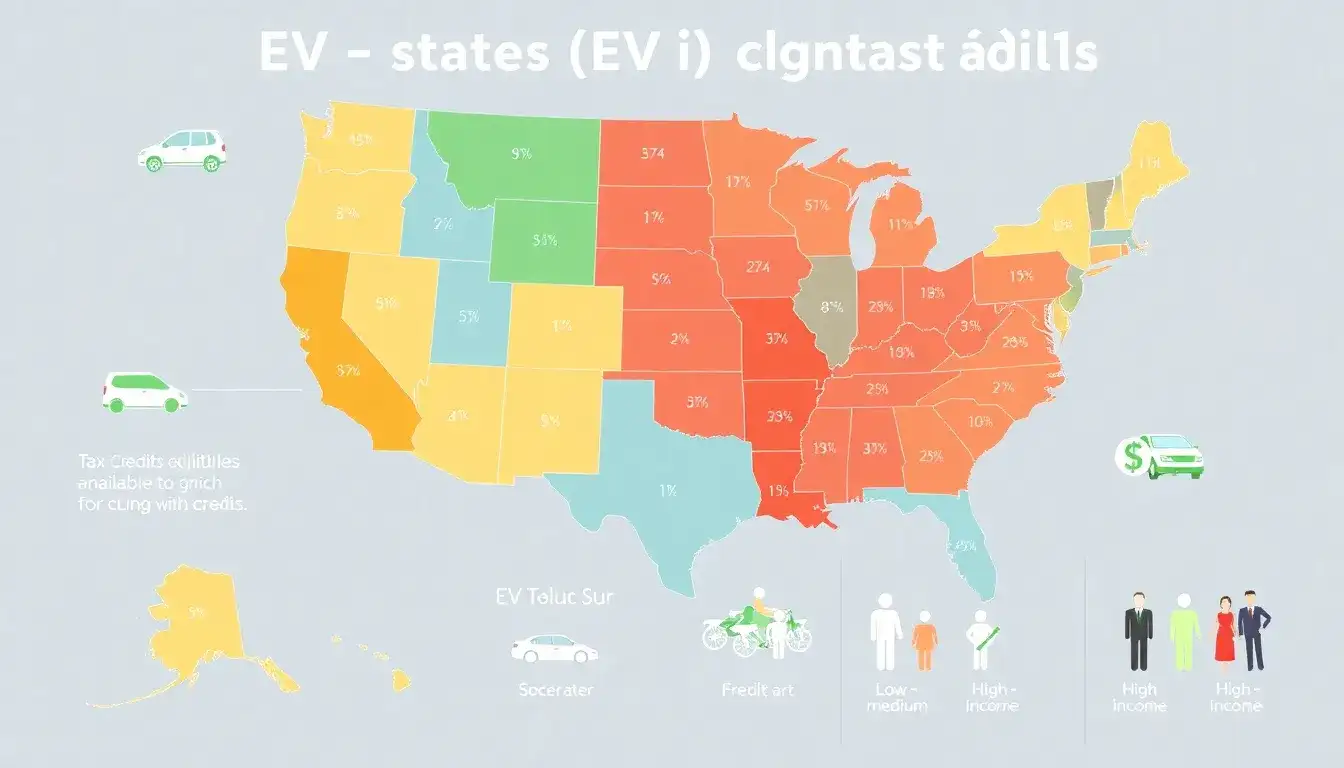What are the income-level variations in EV tax credits across states