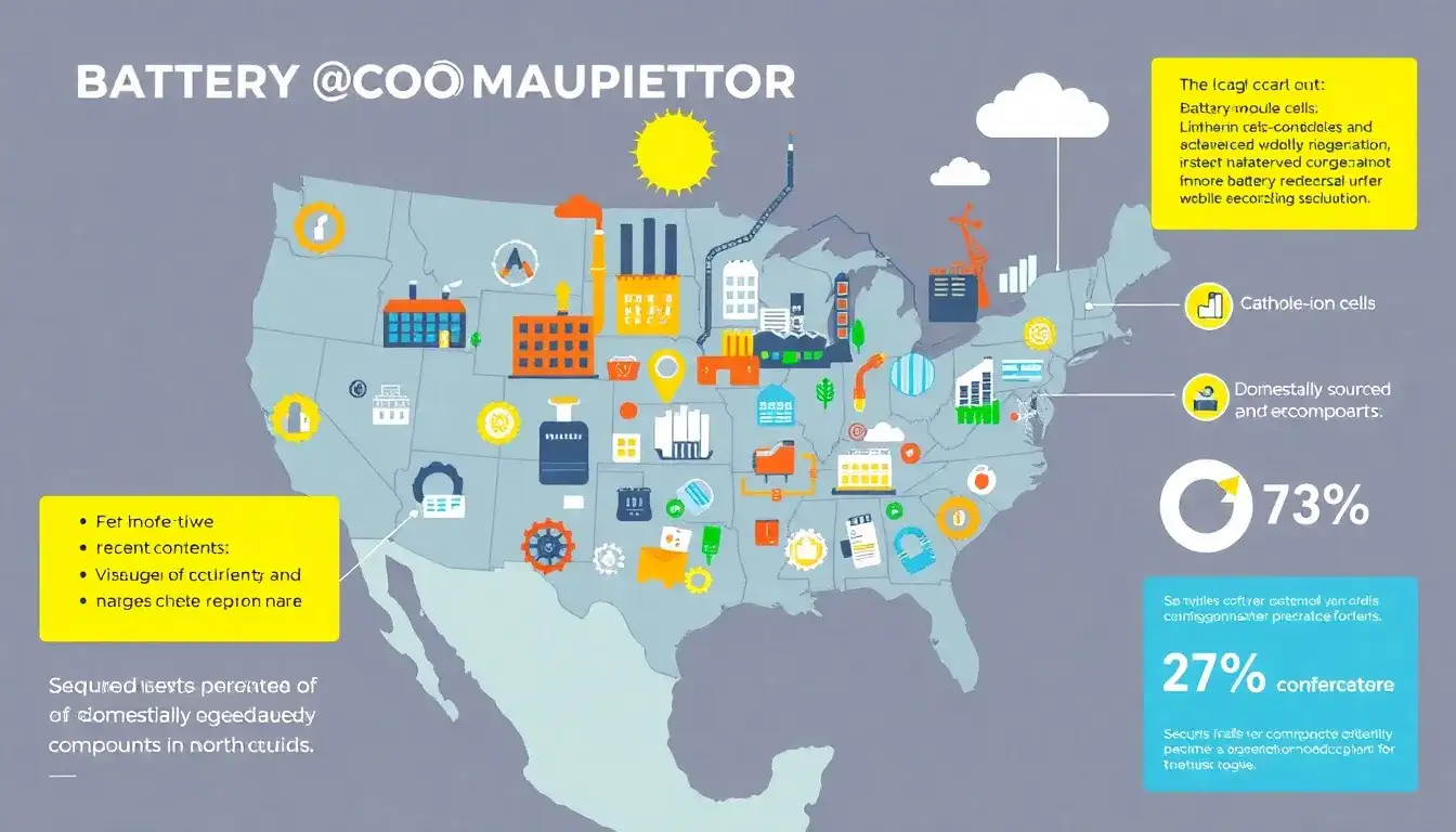 What percentage of battery components must be manufactured in North America to qualify for the tax credit