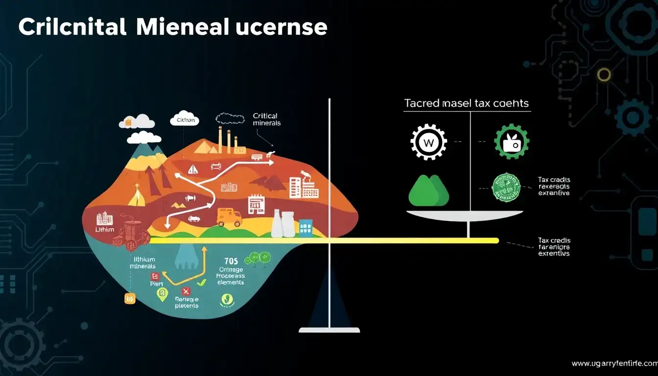 How does the critical mineral extraction or processing requirement affect the tax credit amount