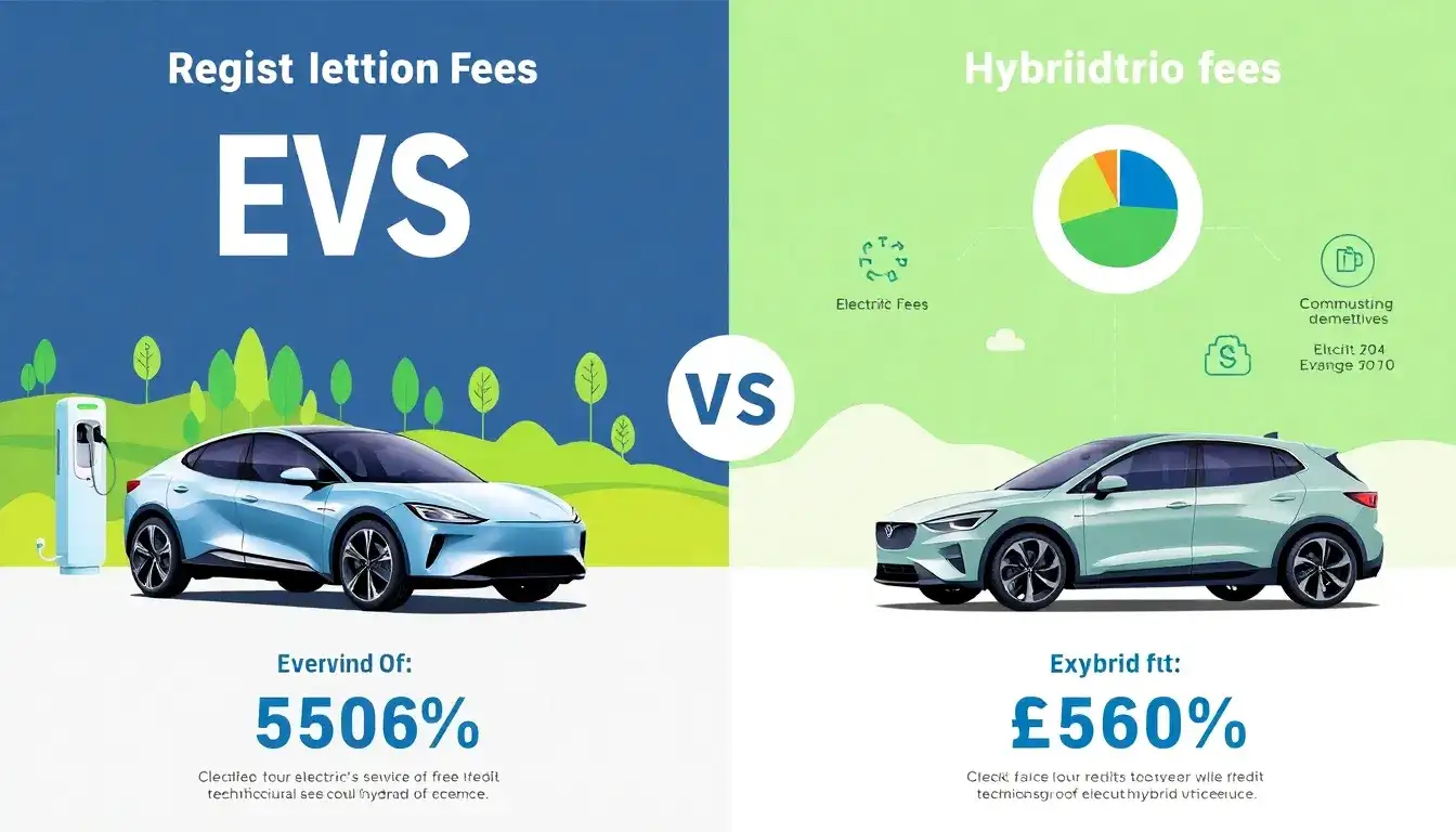 How do registration fees for electric vehicles compare to those for hybrid vehicles