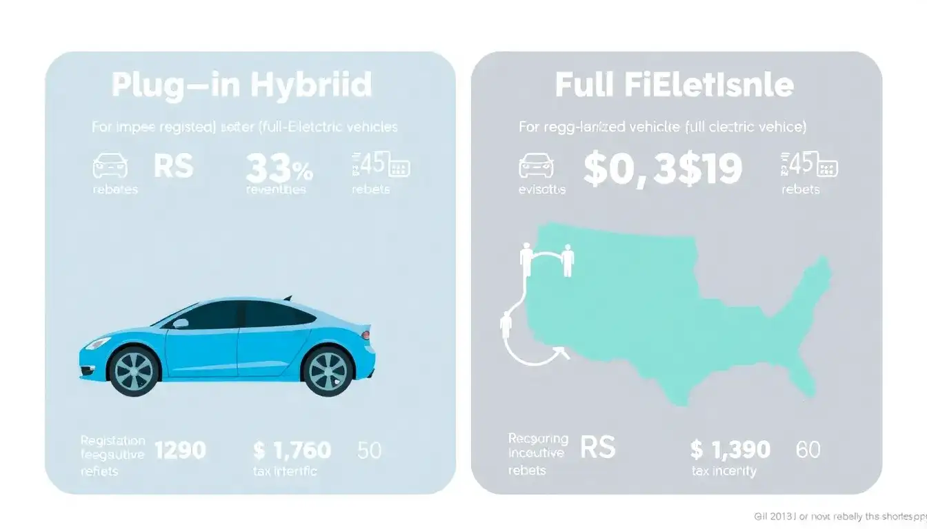 How do the fees for plug-in hybrids compare to those for full-electric vehicles in the same state