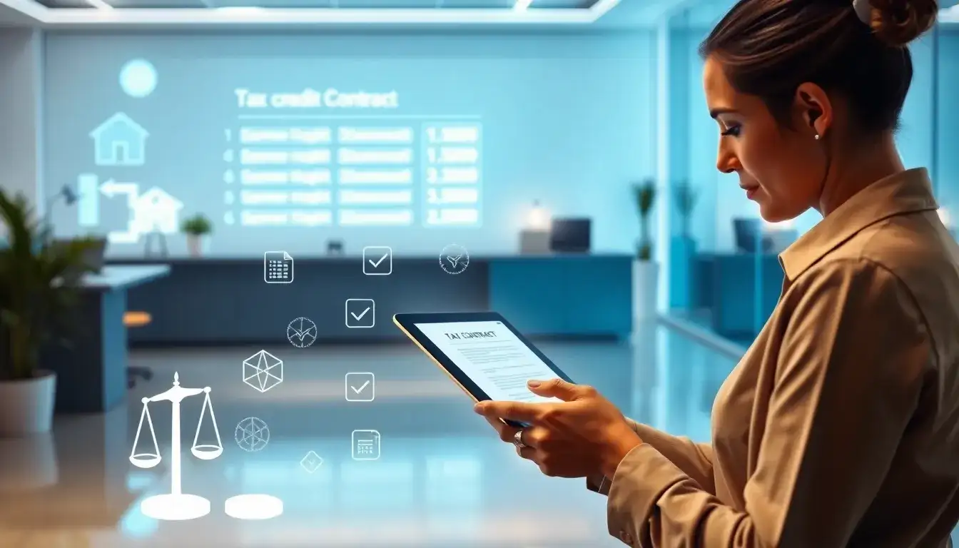 What should I look for in my lease contract to ensure the tax credit is included