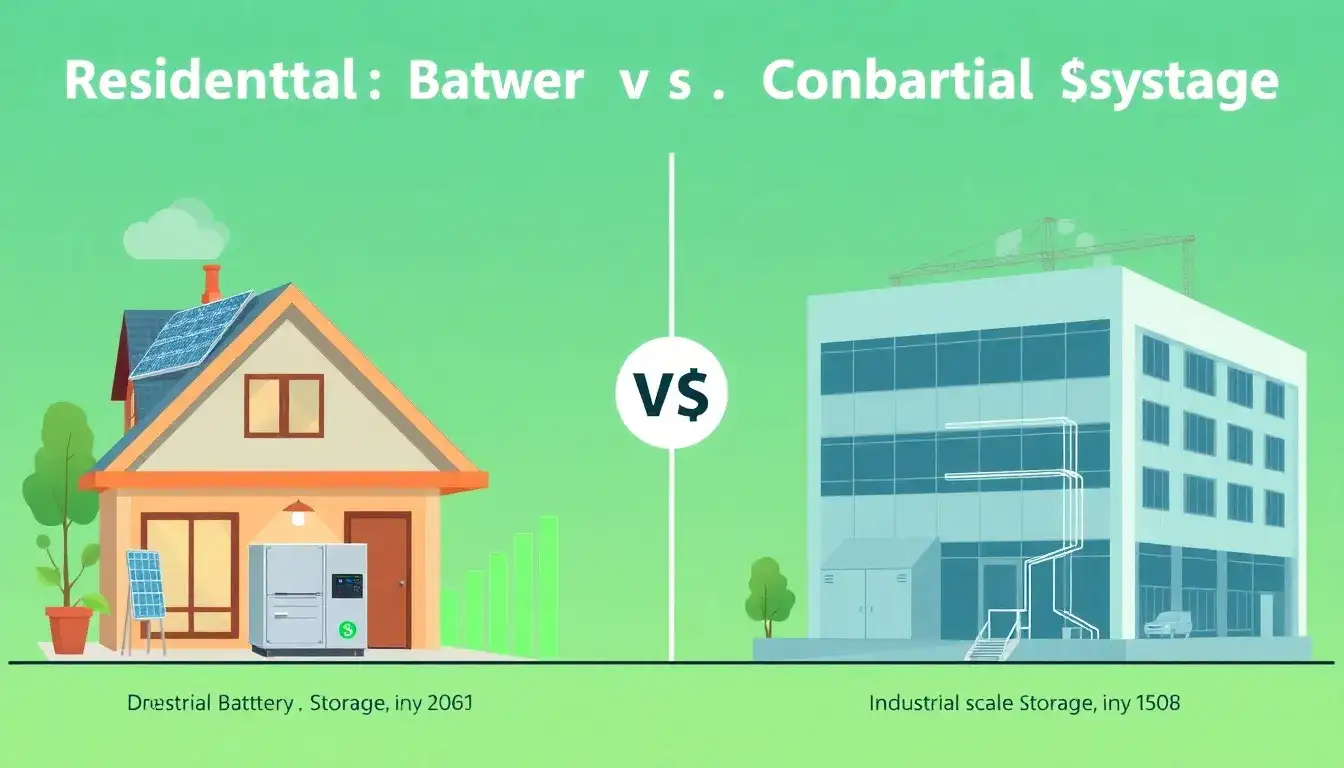 How do the costs of residential battery storage systems compare to commercial systems