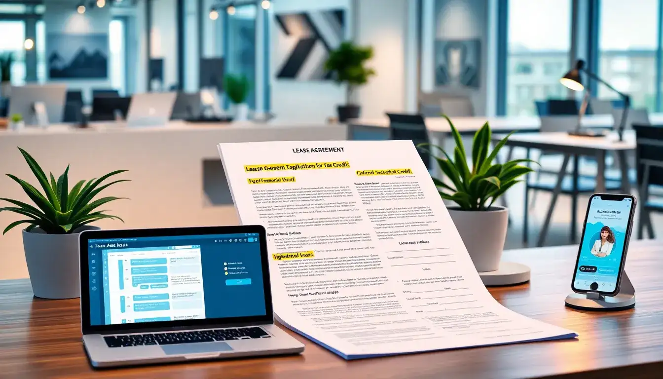 What should I look for in a lease agreement to confirm the tax credit is applied