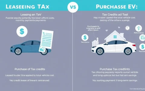 How do tax credits differ between leasing and purchasing an EV