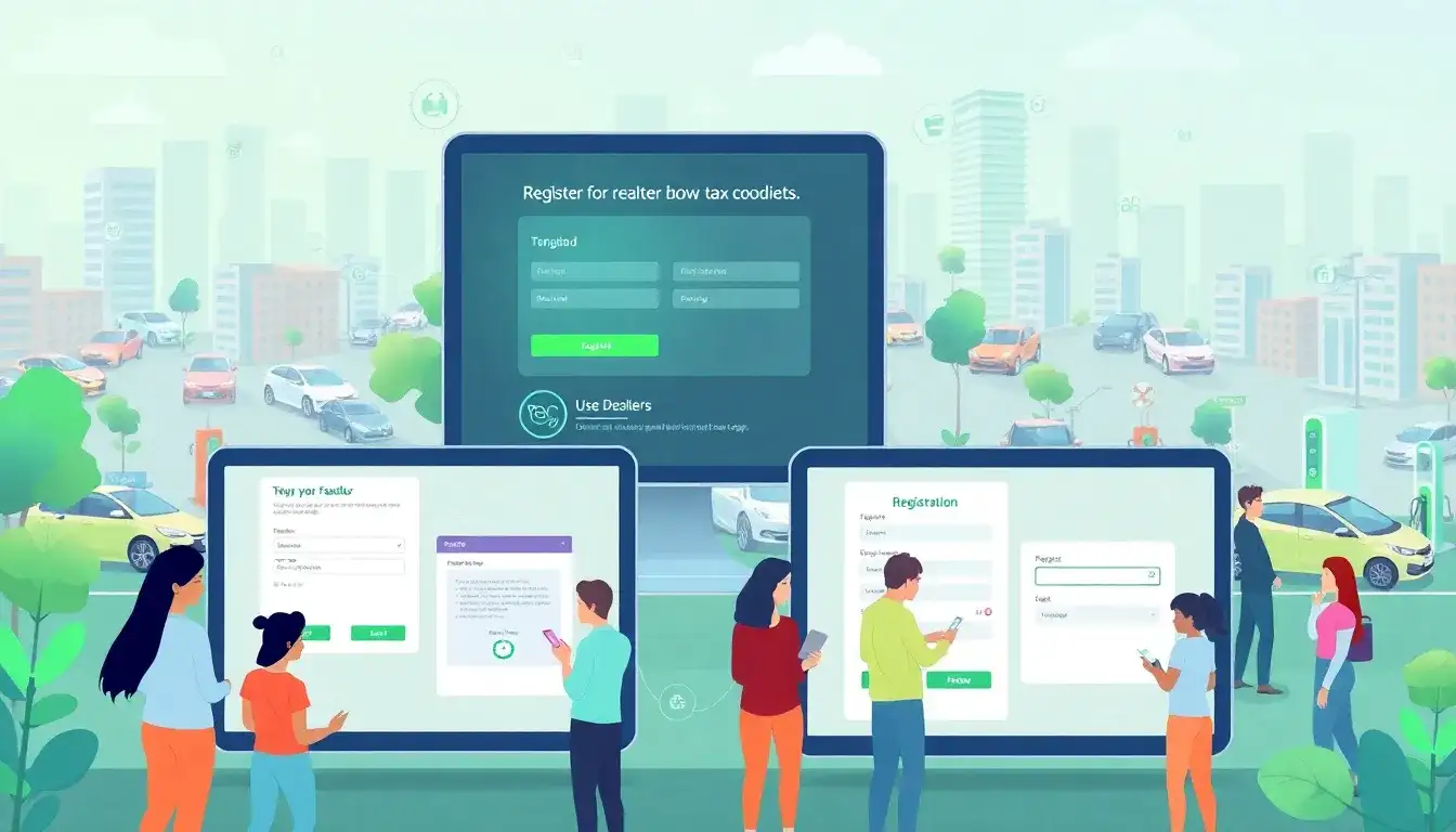 How do dealerships register to pass on the EV tax credit