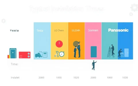 What are the typical installation times for different brands of energy storage systems