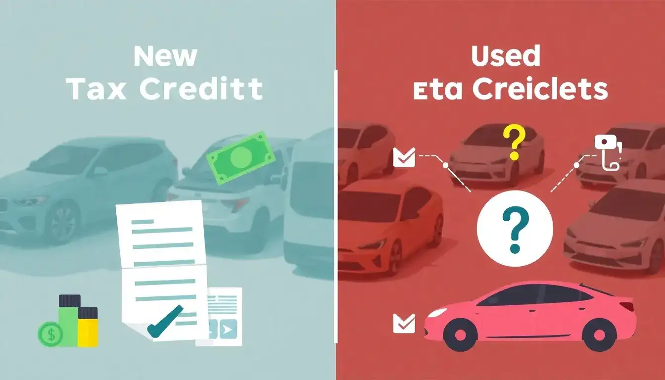 How do the tax credit requirements differ between new and used EVs