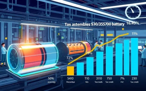 How does the battery assembly percentage impact the tax credit amount