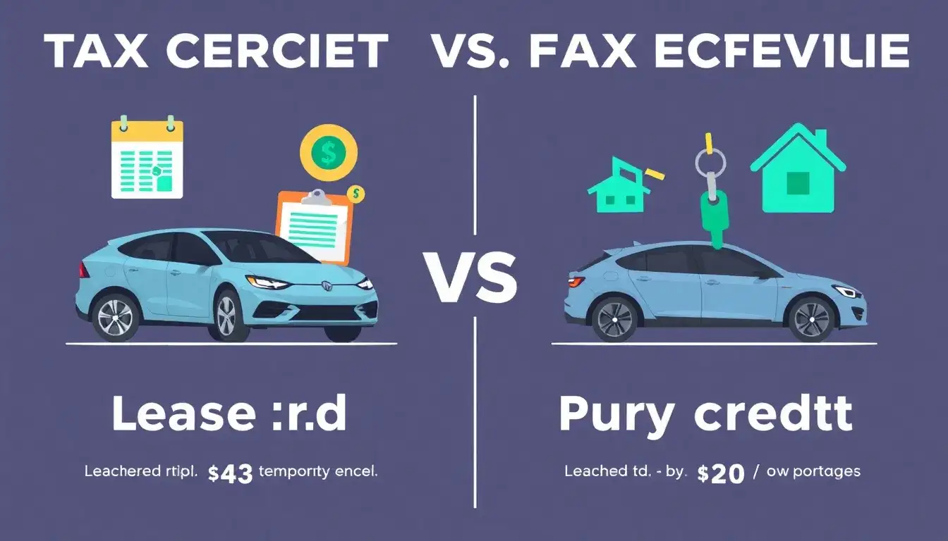 How do the tax credit amounts differ between leased and purchased EVs
