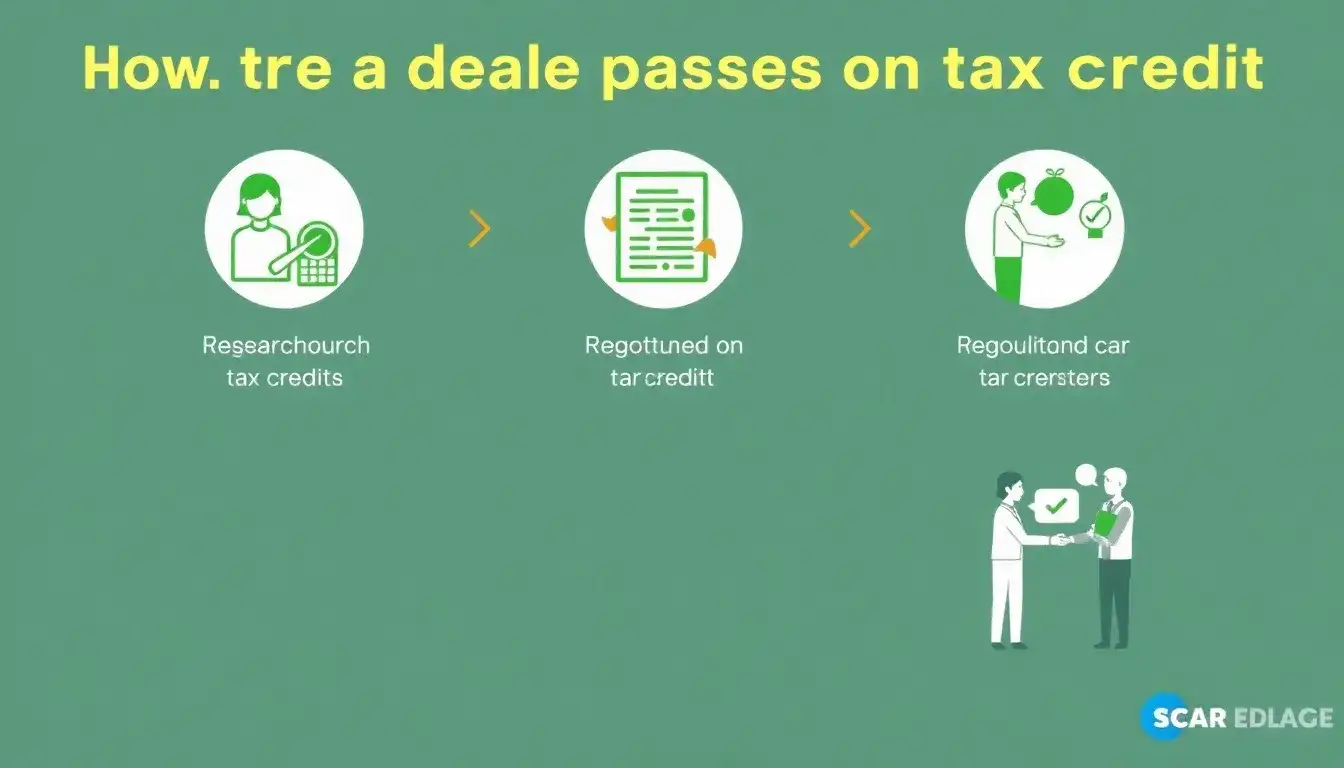 What steps do I need to take to ensure the dealer passes on the tax credit