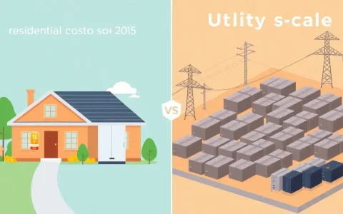 What are the cost differences between residential and utility-scale battery storage systems