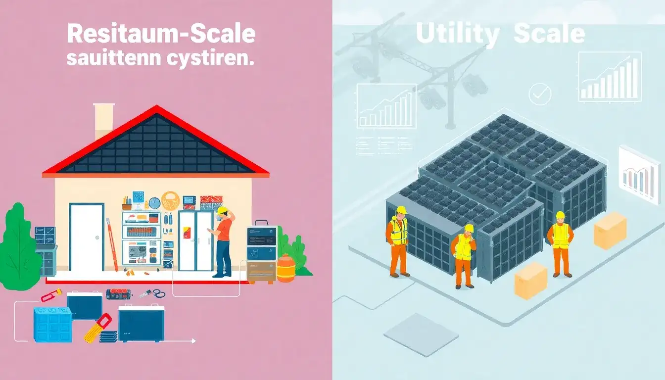 How do the maintenance costs differ between residential and utility-scale battery storage systems