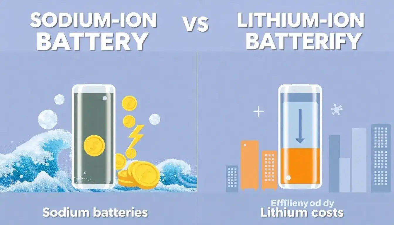 How do sodium-ion batteries compare to lithium-ion batteries in terms of cost and efficiency