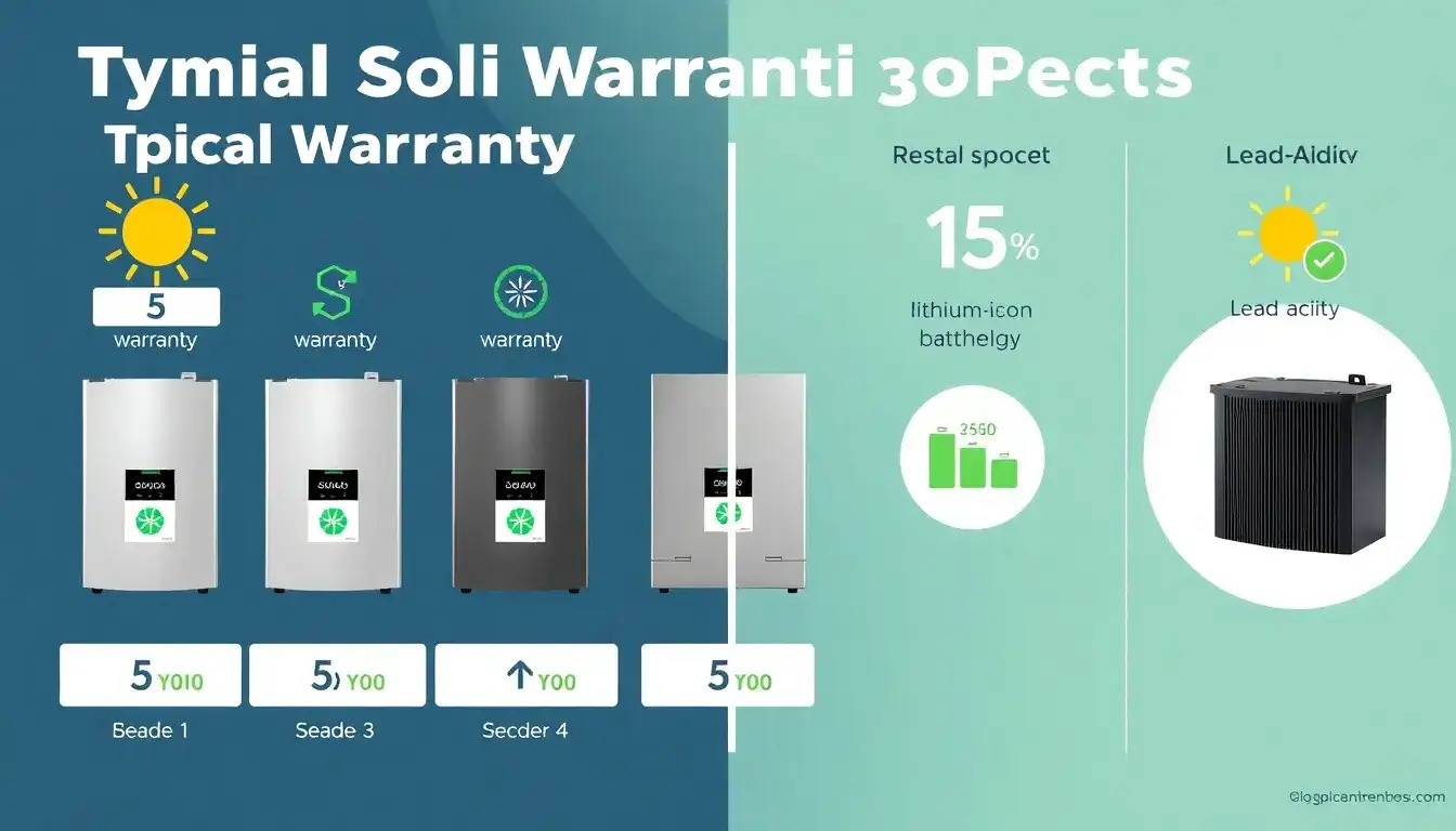 What are the typical warranty periods for residential solar batteries