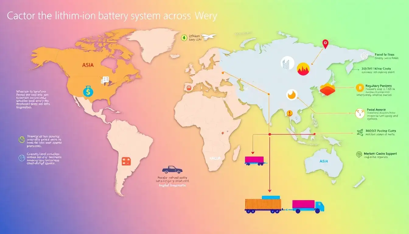 What factors influence the cost of lithium-ion battery systems in different regions