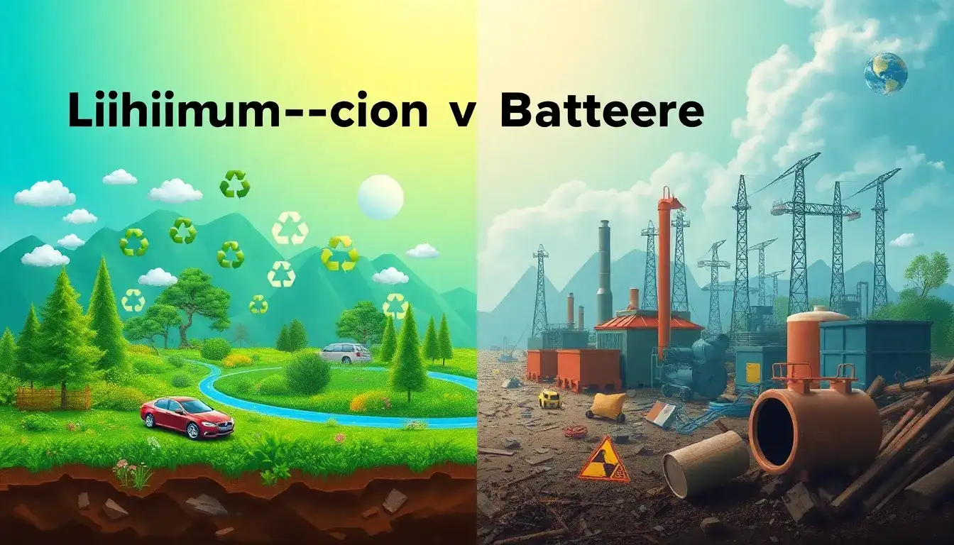How does the environmental impact of lithium-ion batteries compare to nickel-cadmium batteries