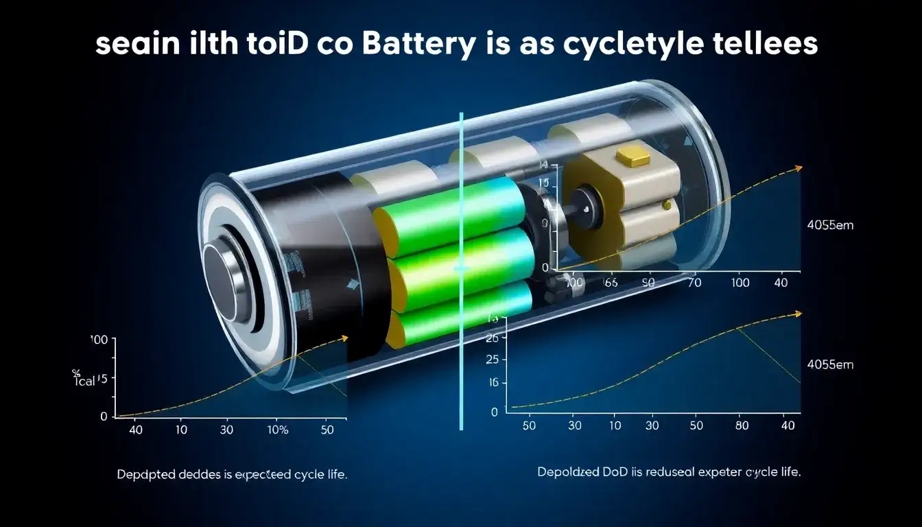 How does the depth of discharge impact the overall cycle life of lithium-ion batteries