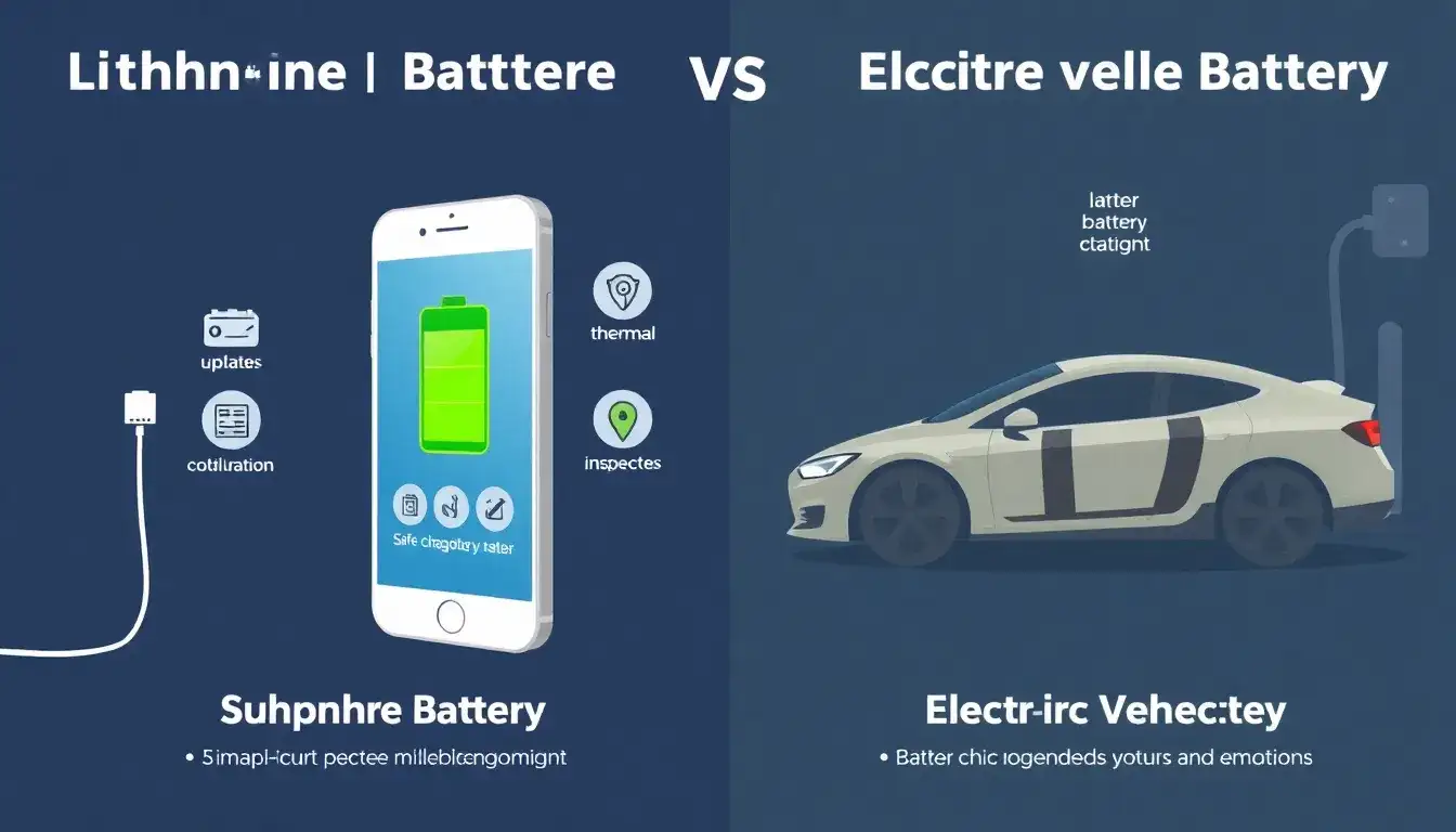 What are the main differences in maintenance requirements between lithium-ion batteries used in smartphones and those used in electric vehicles