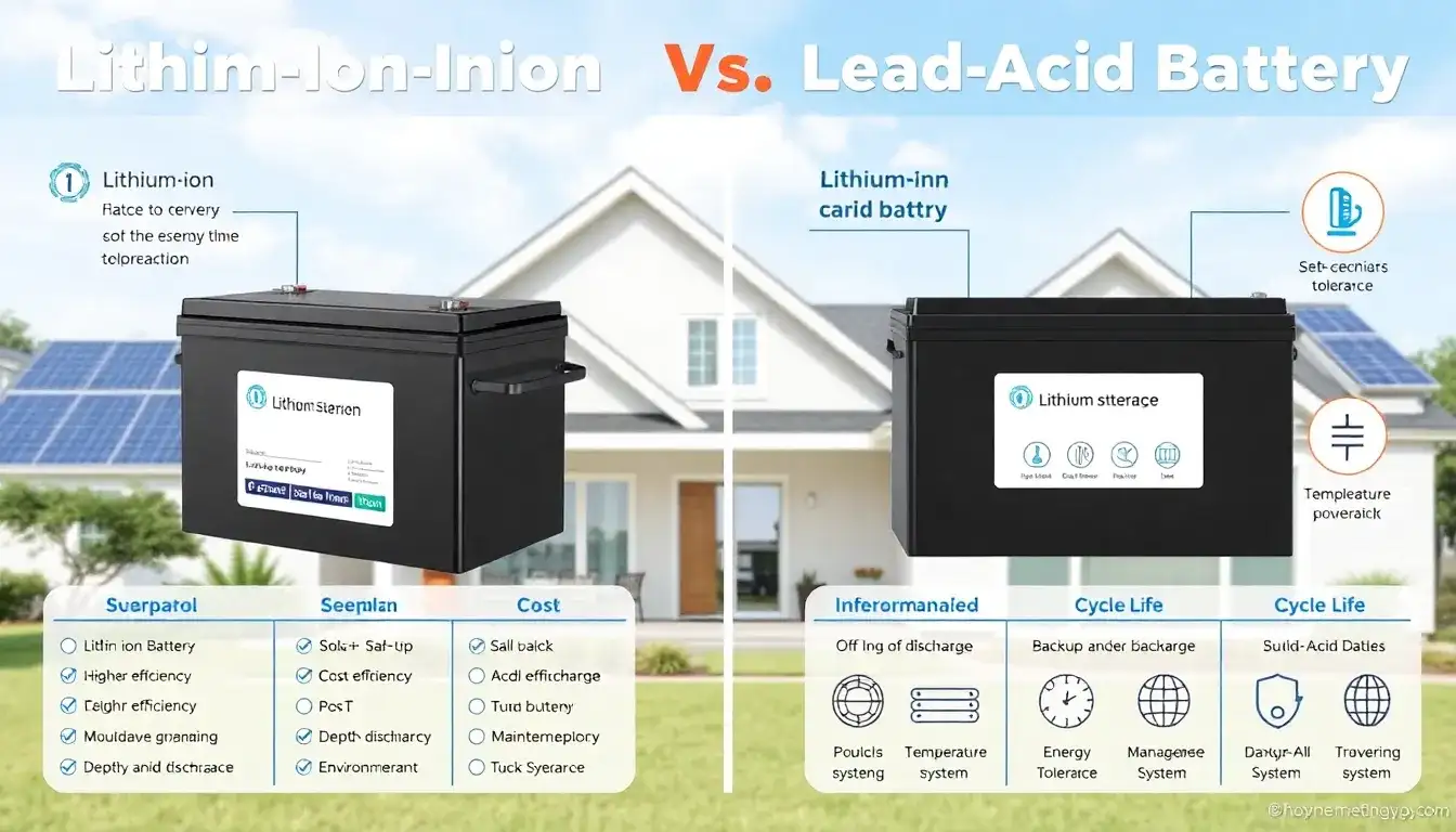 What factors should I consider when choosing between lithium-ion and lead-acid batteries for my home energy storage needs