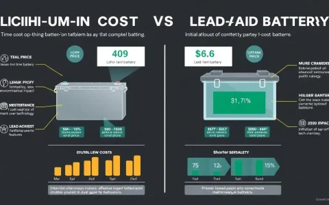 How does the cost of lithium-ion batteries compare to lead-acid batteries over the long term