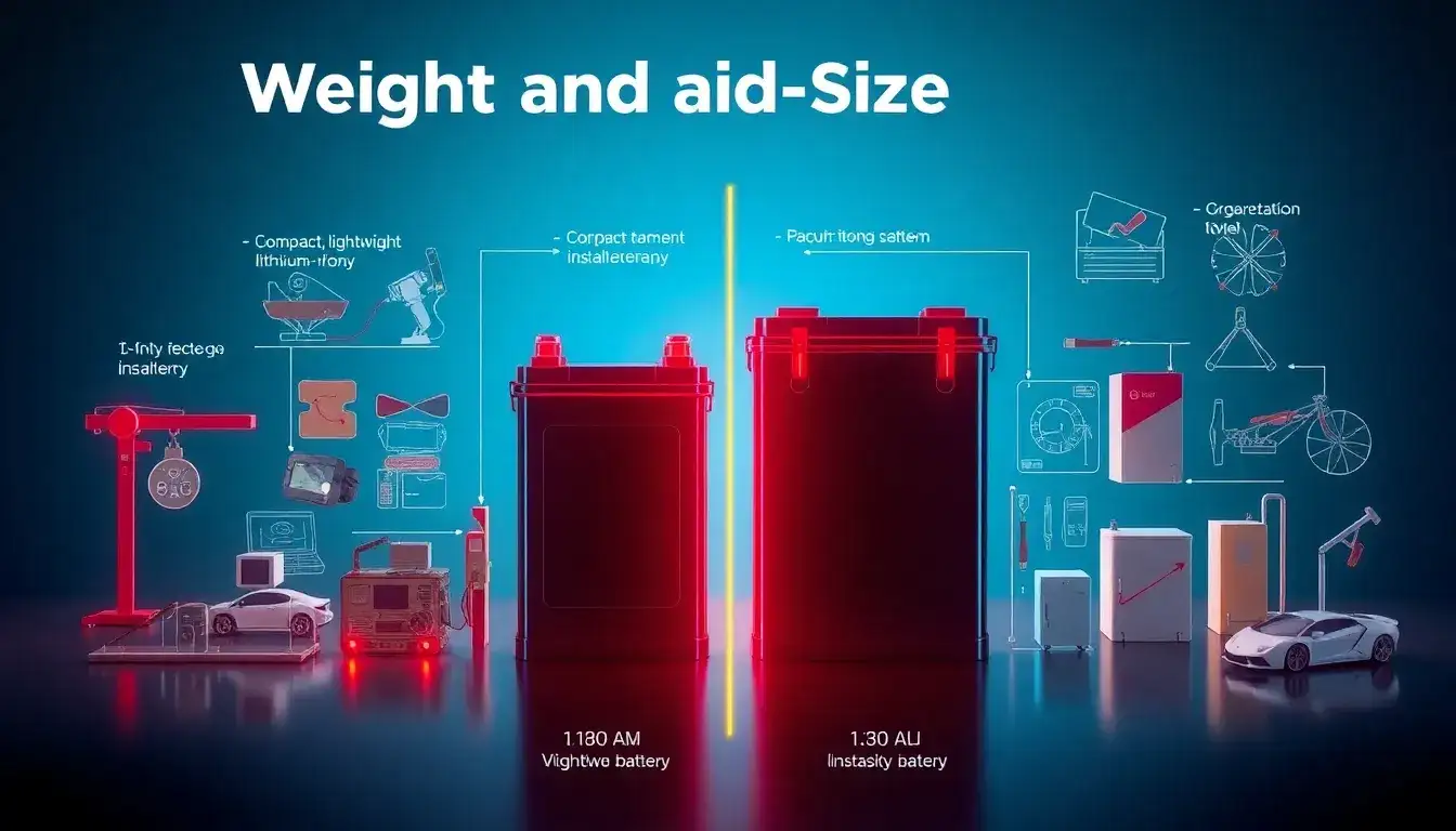 How does the weight and size of lithium-ion batteries affect their installation and use
