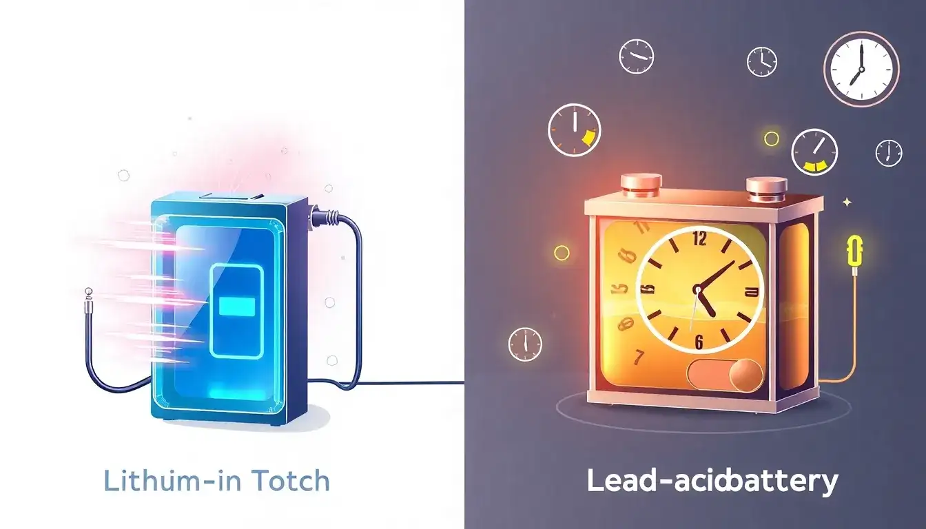 How do the charging times of lithium-ion batteries compare to lead-acid batteries