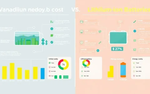 What are the main cost differences between vanadium redox flow batteries and lithium-ion batteries