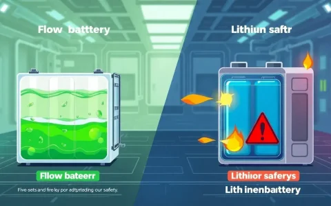 How do flow batteries compare to lithium-ion batteries in terms of overall safety
