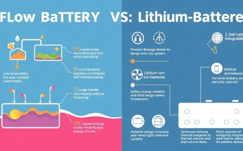 What are the main safety differences between flow batteries and lithium-ion batteries