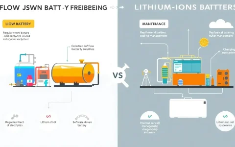 How do the maintenance requirements of flow batteries differ from those of lithium-ion batteries