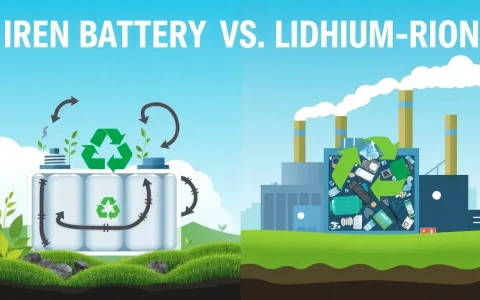 How do iron flow batteries compare to lithium-ion batteries in terms of recyclability