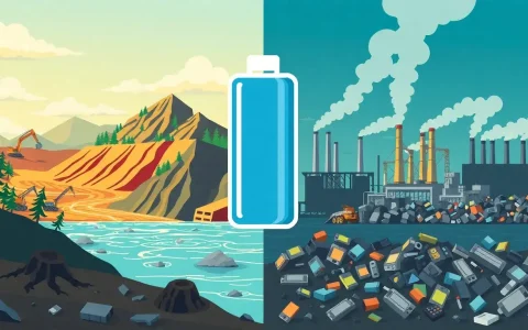 What are the main environmental impacts of producing lithium-ion batteries